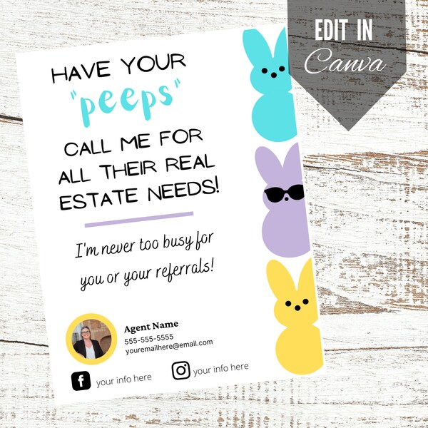 Realtor Easter Tags Etsy