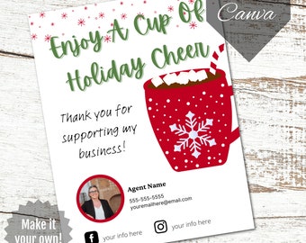 HOLIDAY CHEER tag | marketing | real estate | agent | card | prospecting | gift