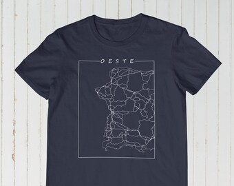 Oeste Map Tee - Camiseta de Puerto Rico, Camisa de la costa oeste de Puerto Rico, Camisa Boricua, Dibujo de línea minimalista, Puertorriqueña