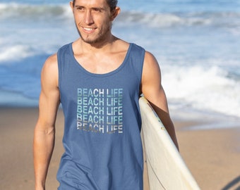 Canotta Beach Life: grafica minimalista, regalo per gli amanti del surf