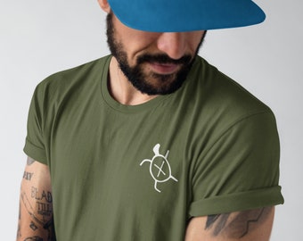 Tortuga Taino Tee - Camiseta Tortuga, Ropa Taína, Camiseta Puerto Rico, Camiseta Boricua, Camisa Puertorriqueña, Camisa Símbolo Taíno