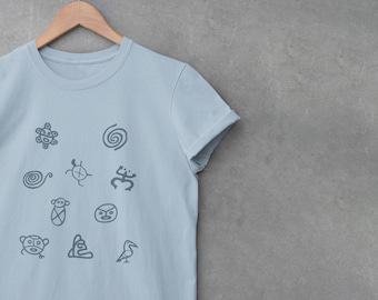 Taino Tee - Camisa símbolo taína, ropa taína, camiseta taína Coqui, camiseta puertorriqueña, camiseta boricua, camiseta puertorriqueña, camiseta puertorriqueña