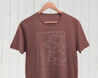 Oeste Map Tee - Camiseta de Puerto Rico, Camisa de la costa oeste de Puerto Rico, Camisa Boricua, Dibujo de línea minimalista, Puertorriqueña