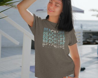 Beach Life Tee: Minimalist Tropical Graphic T-Shirt