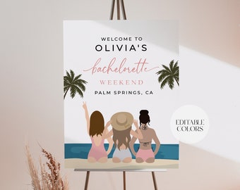 Beach Bachelorette Weekend Welcome Sign Template, Tropical Bachelorette Party Printable, Pool Bachelorette, Luau, Swim, DIY Banner  | BC10