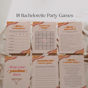Retro Bachelorette Games Bundle, 70s Retro Groovy Bachelorette Games, Printable Bachelorette Game Kit, Bachelorette Editable Funny Games DIY