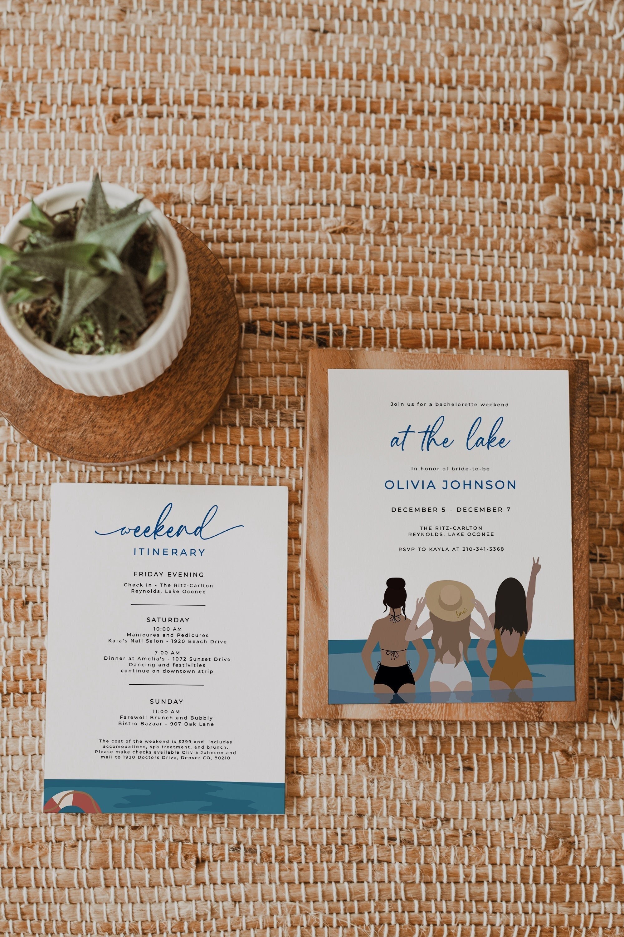 Lake Bachelorette Weekend Invitation Itinerary Tropical Bachelorette Party Beach Bachelorette Invite Girls Pool Bachelorette