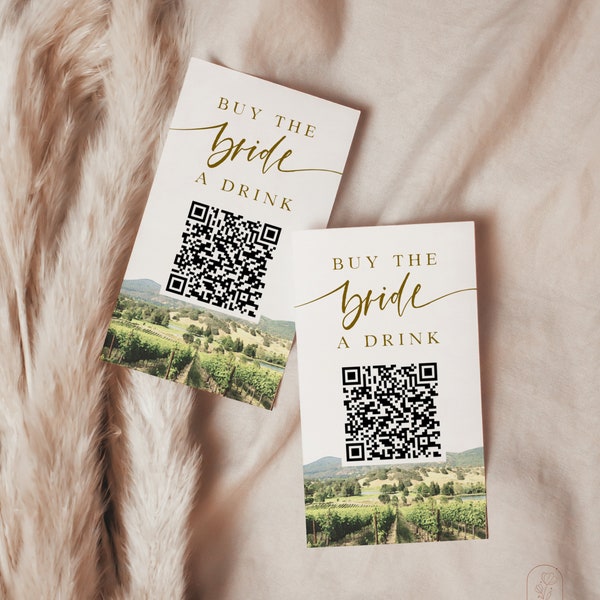 Winery Bachelorette Venmo Card, Cash Card Printable Template, Buy The Bride a Drink, Napa, Wine, Vino Before Vows, Instant Download | BC07