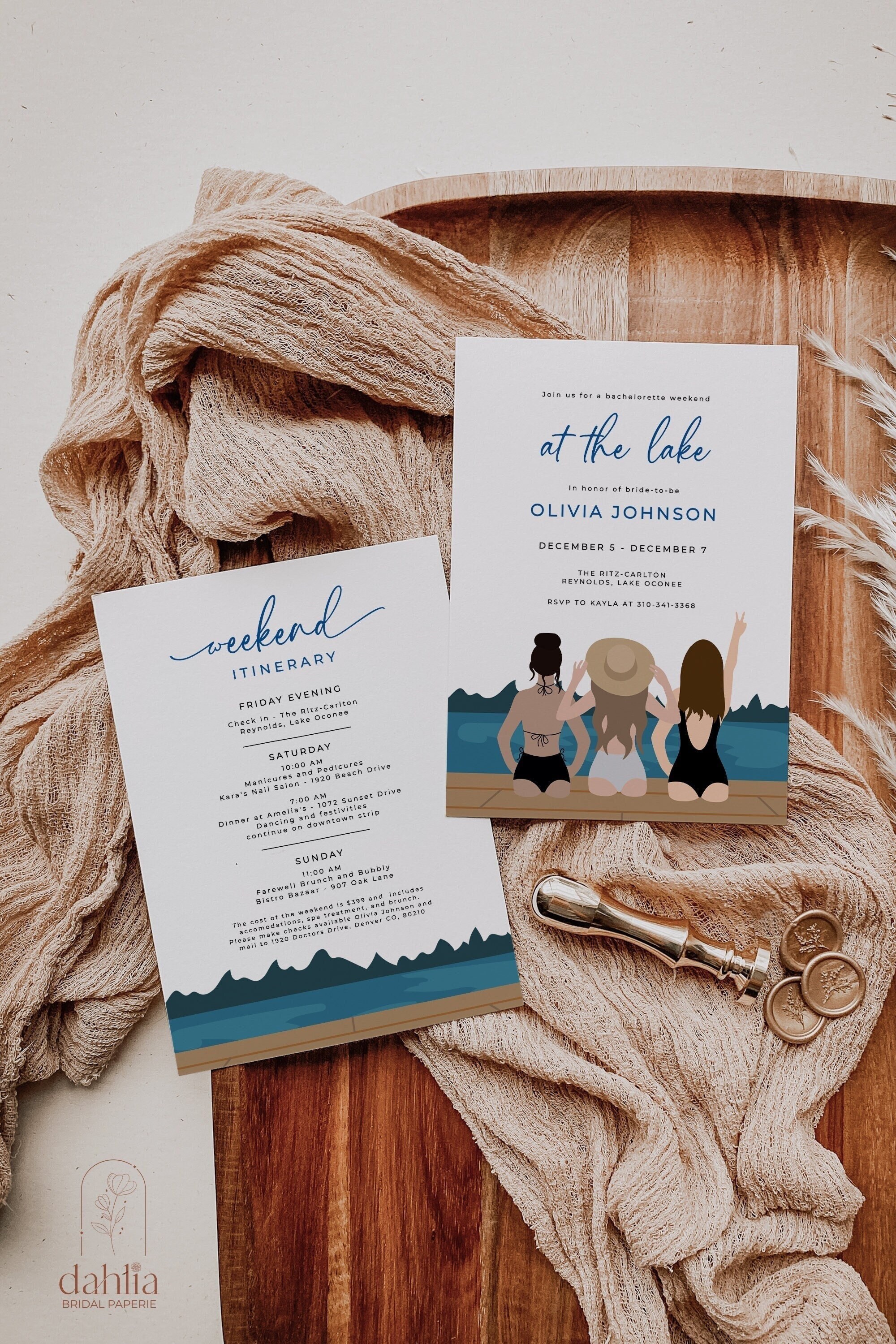 Lake Bachelorette Weekend Invitation Itinerary Tropical Bachelorette Party Beach Bachelorette Invite Girls Pool Bachelorette