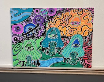 Original Trippy Painting Canvas Wall Art
