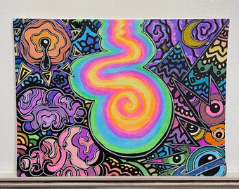 Original Trippy Painting Canvas Wall Art