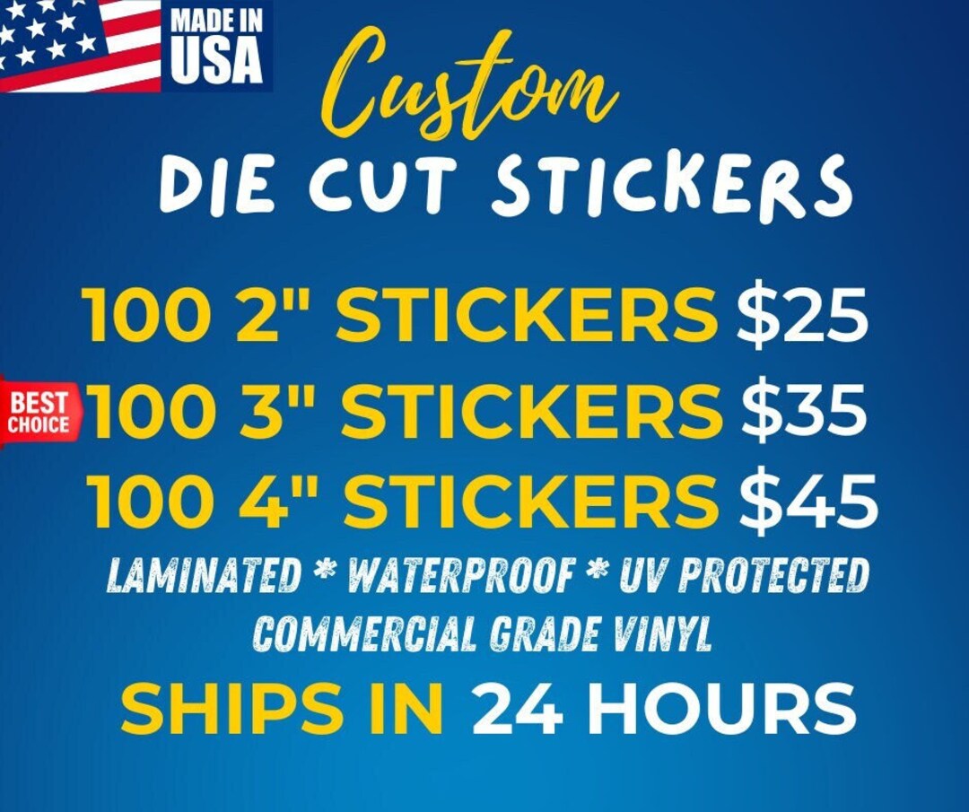 Custom Stickers Waterproof Vinyl Die Cut Stickers Logo Etsy