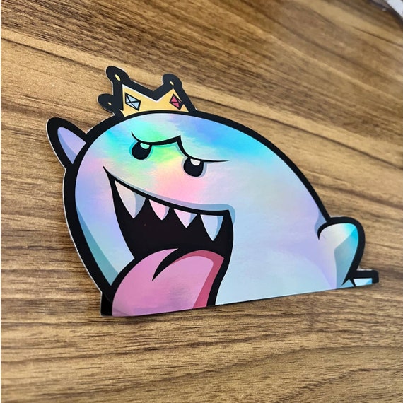 Boo Ghost Sticker | Holographic Peeker Vinyl Decal 7 Inch
