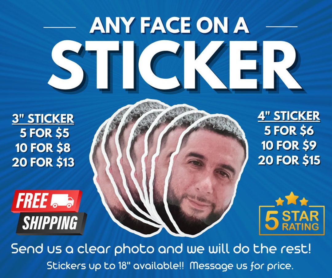 Face Sticker Custom Face Stickers Your Face on a Sticker Personalized