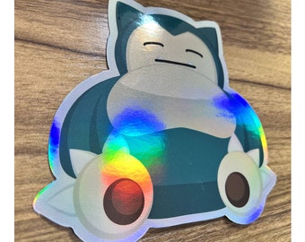 Snorlax Vinyl Sticker | Holographic Laptop Decal