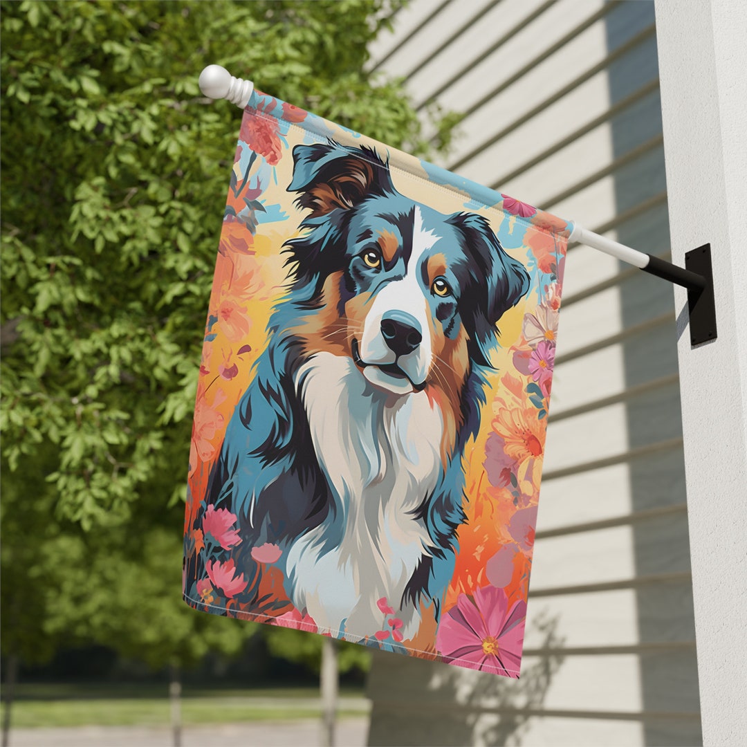 Australian Shepherd Garden House Flag for Australian Shepherd Lovers