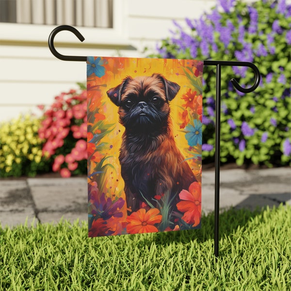 Brussels Griffon Dog Garden Flag voor Brussels Griffon Mom, Yard Art Brussels Griffon Lover Decor Gift, Dog Breed Gifts