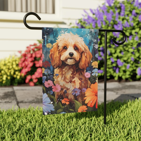 Cavapoo Garden Flag for Cavapoo Dog Mom , Cavapoo Gifts, Cavapoo Decor , Dog Remembrance Gifts, Dog Lover Gifts