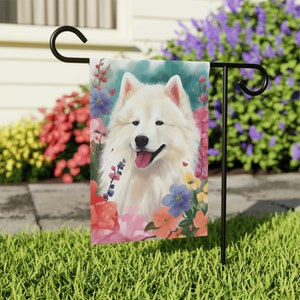 Samoyed Garden Flag for Samoyed Dog Lovers, Yard Sign Samoyed Dog Gifts