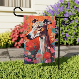 Greyhound Garden Flag for Greyhound Dog Lovers, Lawn flag Greyhound Gifts, Dog Memorial Flag, Dog Owner Gifts