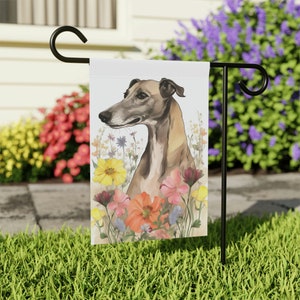 Greyhound Garden Flag for Greyhound Dog Lovers, Yard Sign Greyhound Gifts