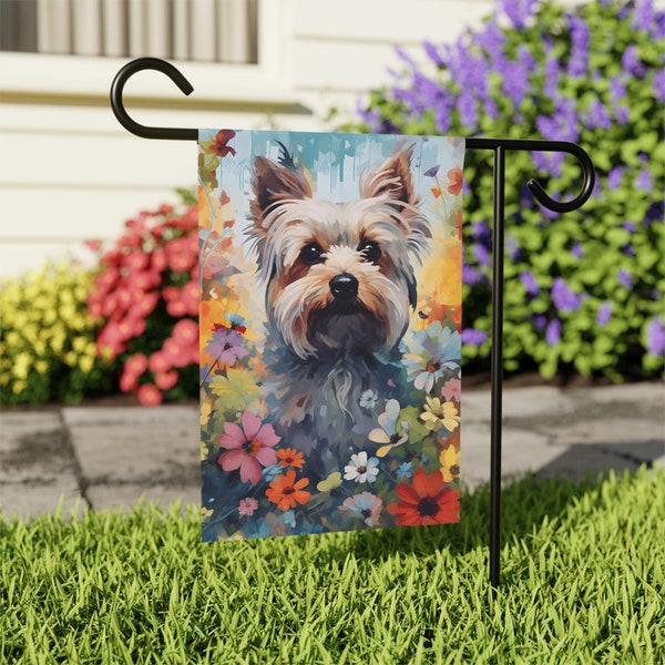 Yorkiepoo Garden Flag for Yorkie Poo Dog Lovers, Yorkiepoo Mom Gifts , Yard Art Yorkie Decor Gifts