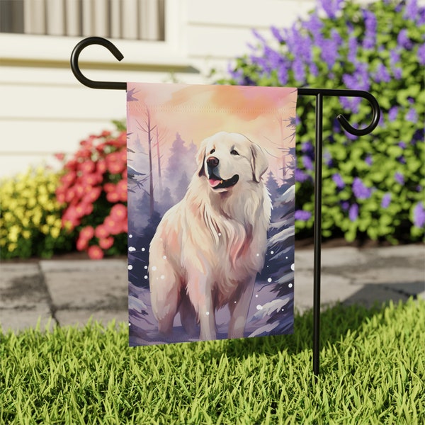 Great Pyrenees Dog Holiday Garden Flag Pyrenees Dog Mom Gifts Holiday Dog Lover Decor Pyrenean Mountain Dog Owner Christmas Gift