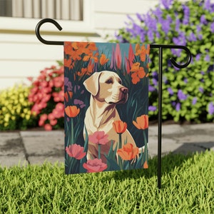 Yellow Lab Garden Flag for Yellow Labrador Dog Lovers, Yard Sign Yellow Lab Custom Dog Gifts