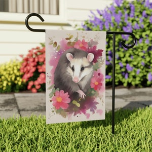 Opossum Garden Flag for Possum Lovers, Yard Sign Possum Gifts