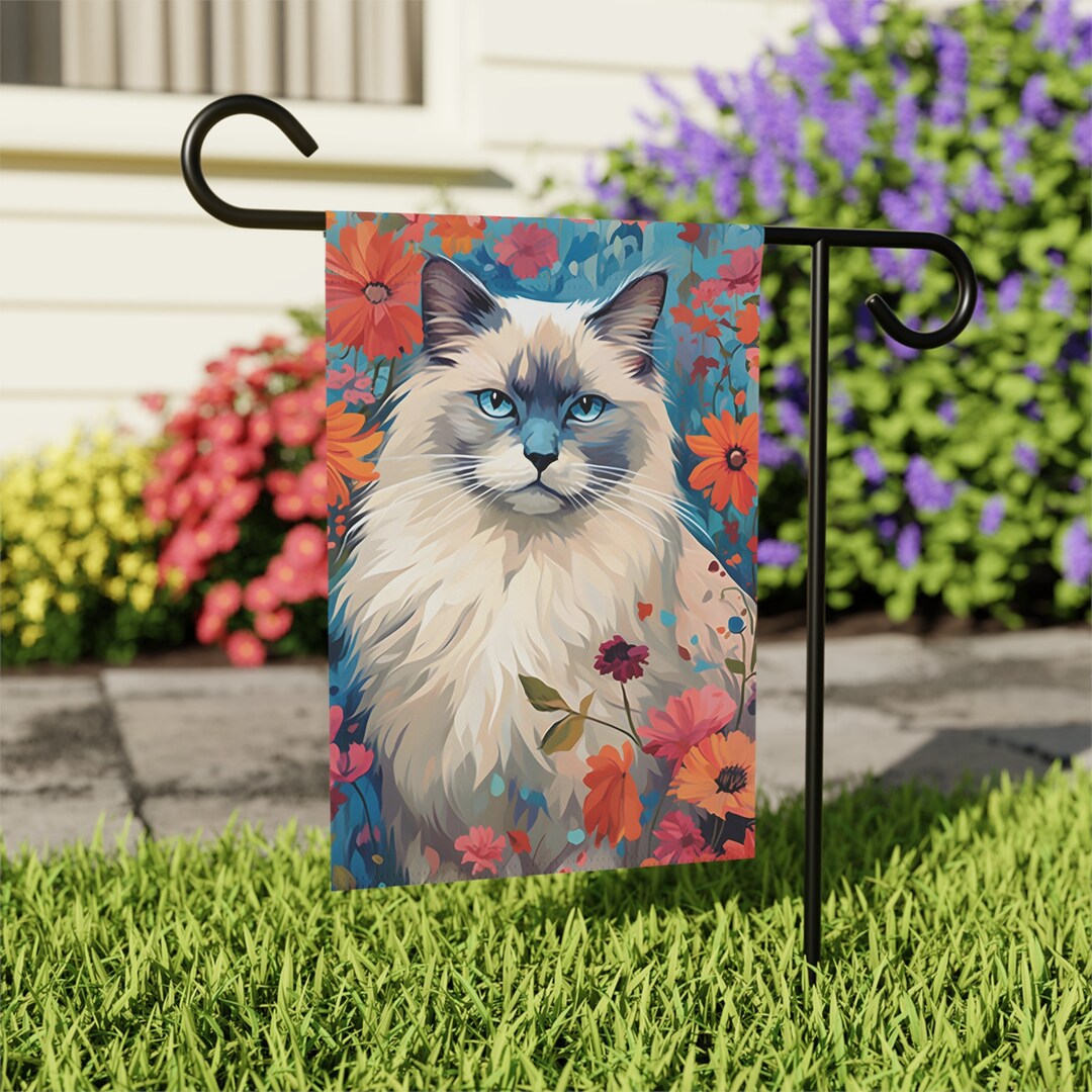Ragdoll Cat Garden Flag for Rag Doll Lovers, Custom Yard Art Ragdoll
