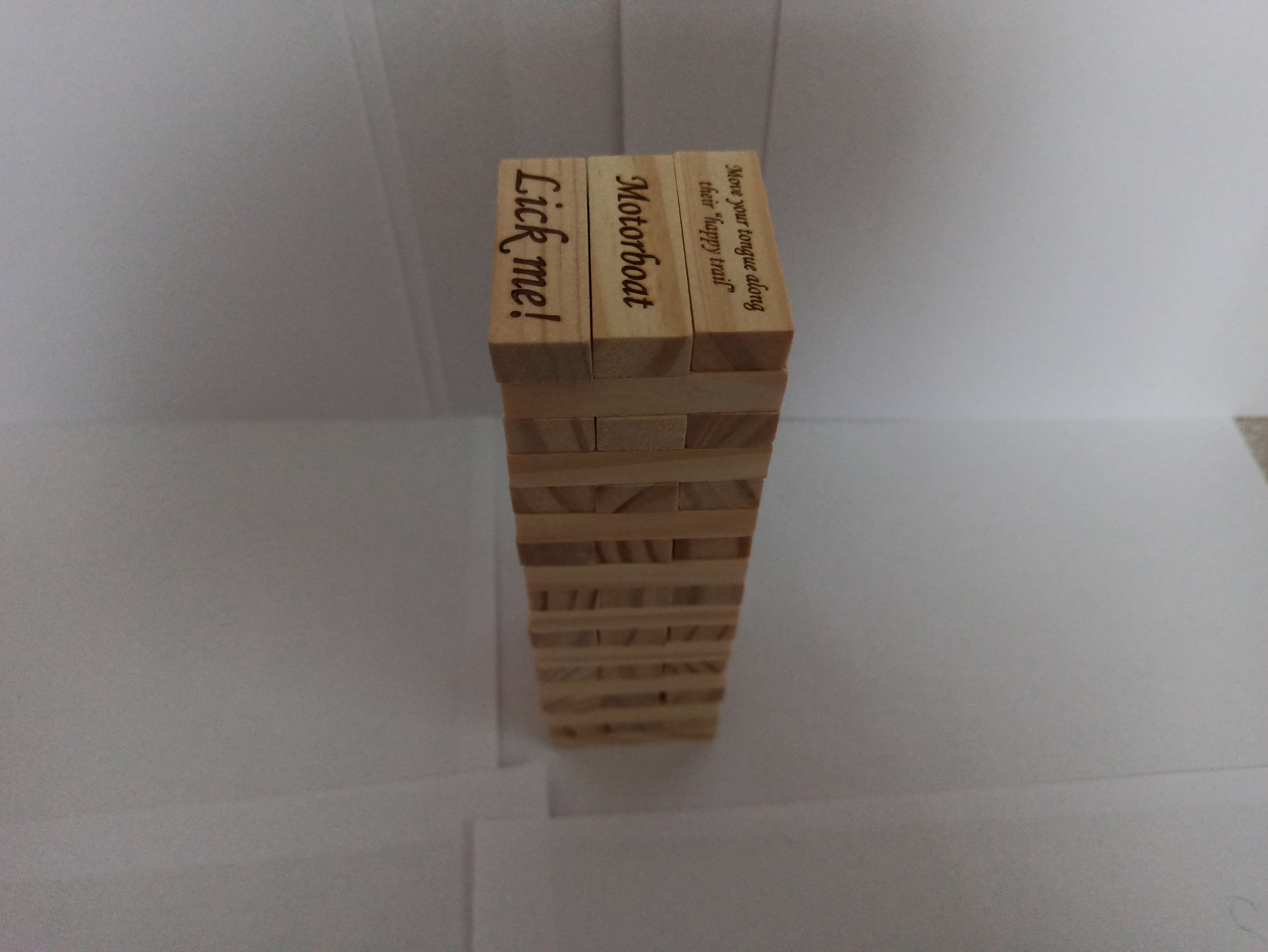 Engraved Sexy Naughty Adult Mini Couples Wooden Stacking Game