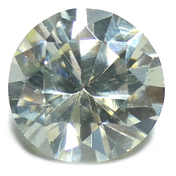 Tantalite artificielle taille diamant rond brillant - rare Tantalate de Lithium fabriqué en laboratoire - pierre synthétique très brillante