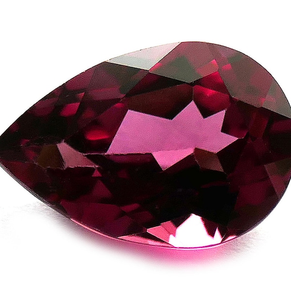 GRENAT RHODOLITE 1,98 carats taille poire à facettes - pierre gemme NATURELLE pour la bijouterie, collection, création, gemmologie, litho...