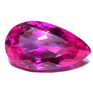 SAPHIR ROSE SYNTHETIC 20,00 carats pear size - gem made in laboratory, for jewelry, collection, creation, study