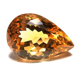 BELLE CITRINE 13,19 carats pear shape - large golden yellow gemstone cut for jewelry, collection, creation, gemological study