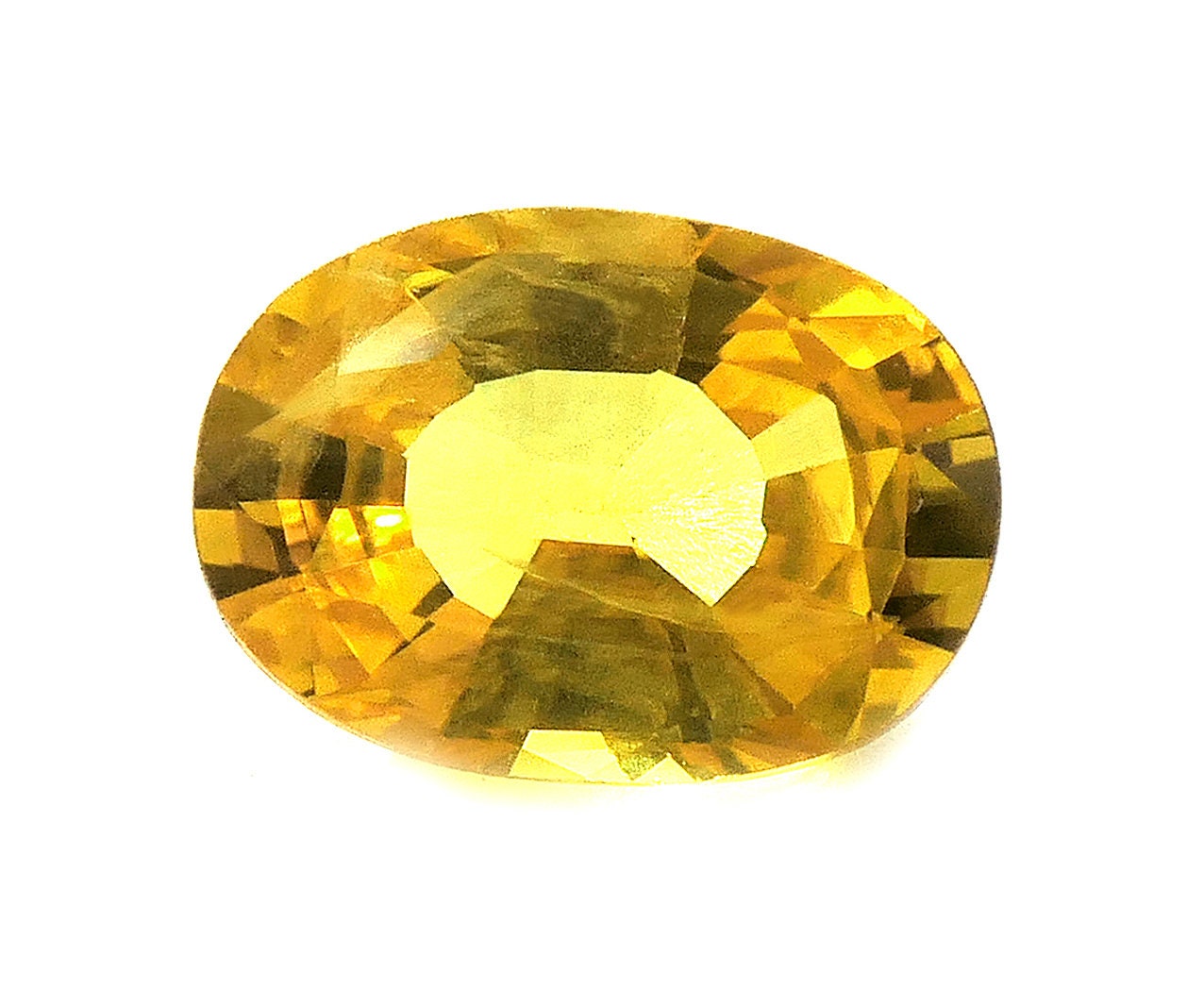 Saphir Naturel Jaune Ovale 1.12 Carats - Afrique - Parfait état