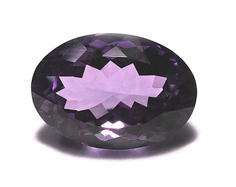 BELLE AMETHYSTE 6,38 carats forme ovale - pierre gemme violette NATURELLE taillée - pour la bijouterie, collection, création, étude gemmo