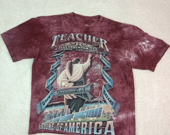 The Mountain Teacher Backbone of America Tie Dye Cropped t shirt