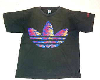ウェア 90s adidas trefoil logo geometric shirt Buy ADIDAS Trefoil Sportswear Vintage 90s Black Logo T-shirt Tee