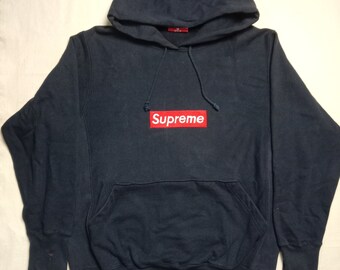 Vintage supreme hoodie box logo - Etsy