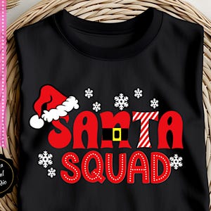 Noël de l'escouade du Père Noël avec flocon de neige | Fichier découpé en vinyle pour Cricut et Silhouette | svg, dxf, png, eps