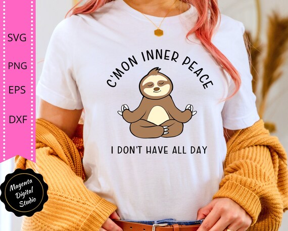 Funny Cute Sloth Meditation Inner Peace T-Shirt Funny Cute Sloth Meditation Inner Peace T-Shirt
