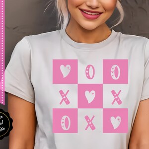 Retro Checkered Valentine&#39;s Day SVG: Tic-Tac-Toe Design (Digital Download)