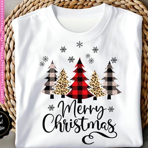 Árvore de Natal de Búfalo e Leopardo Feliz Natal, Design SVG de Natal | Arquivo de corte de vinil para Cricut e Silhouette | svg, dxf, png, eps