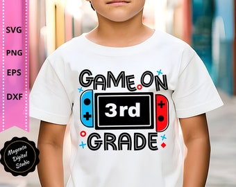 Game On 3rd Grade Svg | First Day of School SVG | Fun Kids Back to School |  svg, dxf, png, eps
