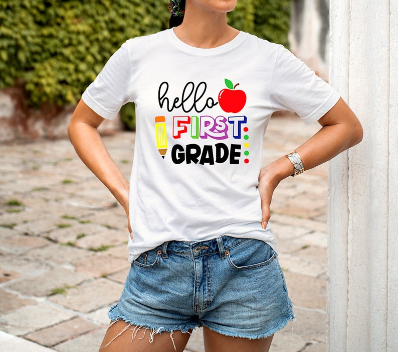 Hello First Grade SVG | Back to School Svg | Teacher SVG | Cricut ...