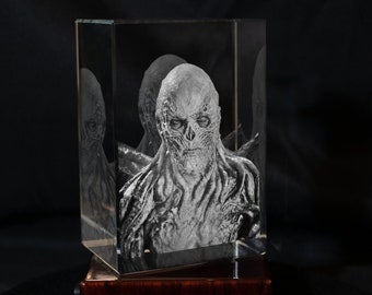 Vecna 3D Photo Crystal, Stranger Things Gifts, Game Room Decor, Laser Engraved Picture, Halloween Unique Decor, GeekCrystals, Nerd, Desktop