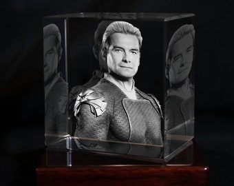 Homelander 3D Photo Crystal, Gift for Him, The Boys, Game Room Decor, TV Show, Comics Lover, Engraved Picture, GeekCrystals, Nerd, Geek, HQ