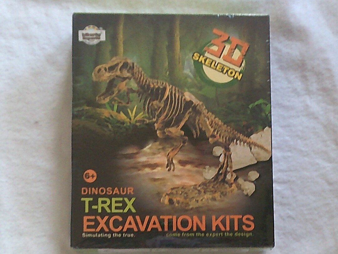 New 3D SKELETON T Rex DINOSAUR Fossil Excavation Kit for Kids Unearth and Reconstruct a ...
