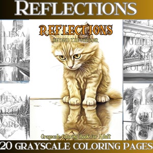 Reflections Grayscale Coloring Book: 20 Printable Pages (PDF)